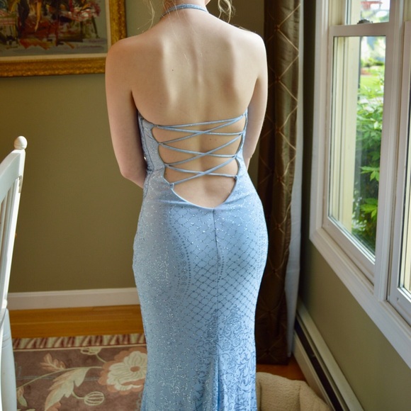 Jovani Periwinkle Prom Dress with Sparkle detail - Picture 4 of 4